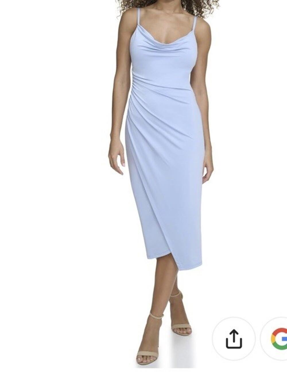 Siena Spaghetti Strap Cowl Neck Midi Padded Cups Women’s 2 NWT
